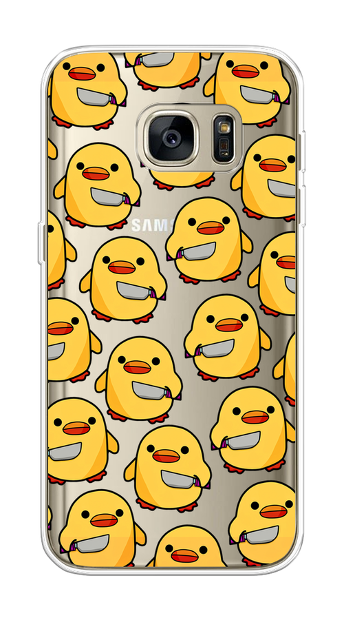 

Чехол на Samsung Galaxy S7 "Утка с ножом", Прозрачный;желтый;оранжевый, 24550-1