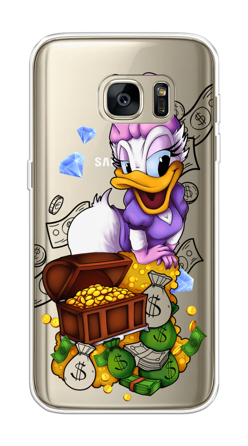 

Чехол на Samsung Galaxy S7 "Rich Daisy Duck", Коричневый;белый;фиолетовый, 24550-6