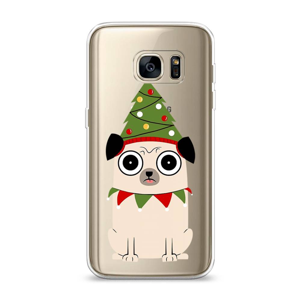 Чехол на Samsung Galaxy S7 Собачка с ёлочкой