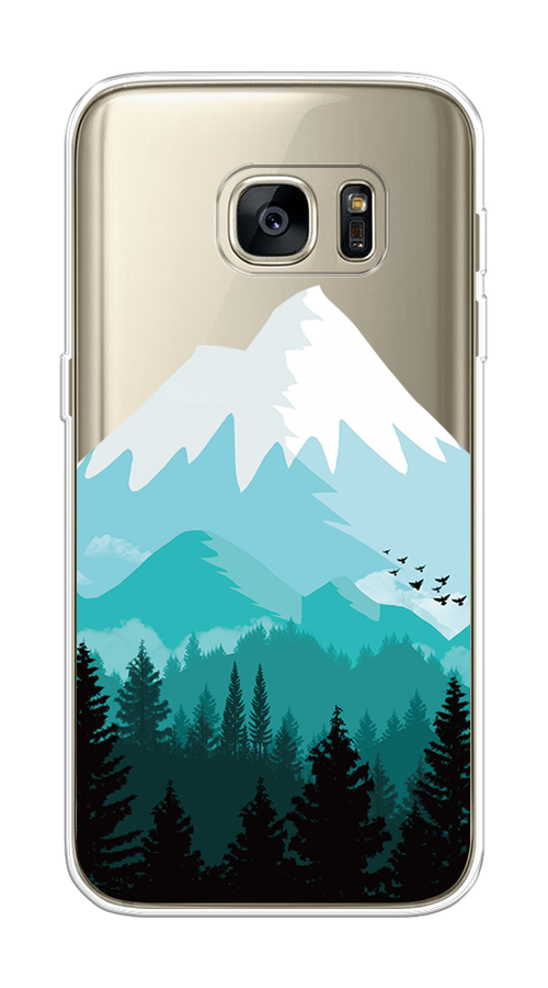 

Чехол на Samsung Galaxy S7 "Синяя снежная гора", Белый;голубой, 24550-2