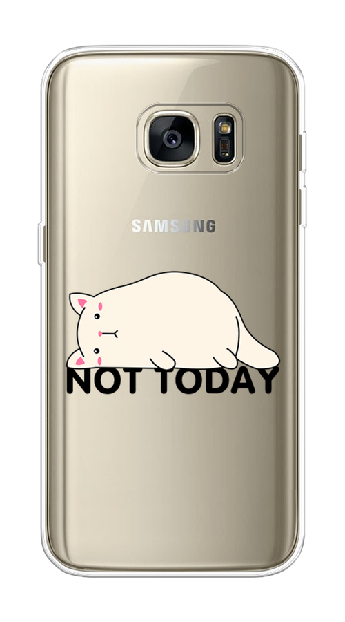 

Чехол на Samsung Galaxy S7 "Cat not today", Белый;розовый;черный, 24550-1