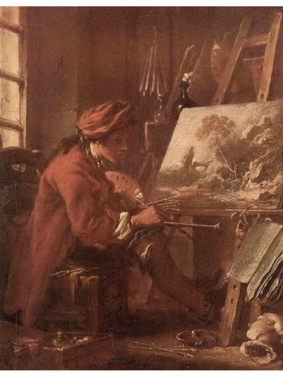 

Постер DRABS A3 Буше Франсуа Художник в мастерской автопортрет. Около 1720