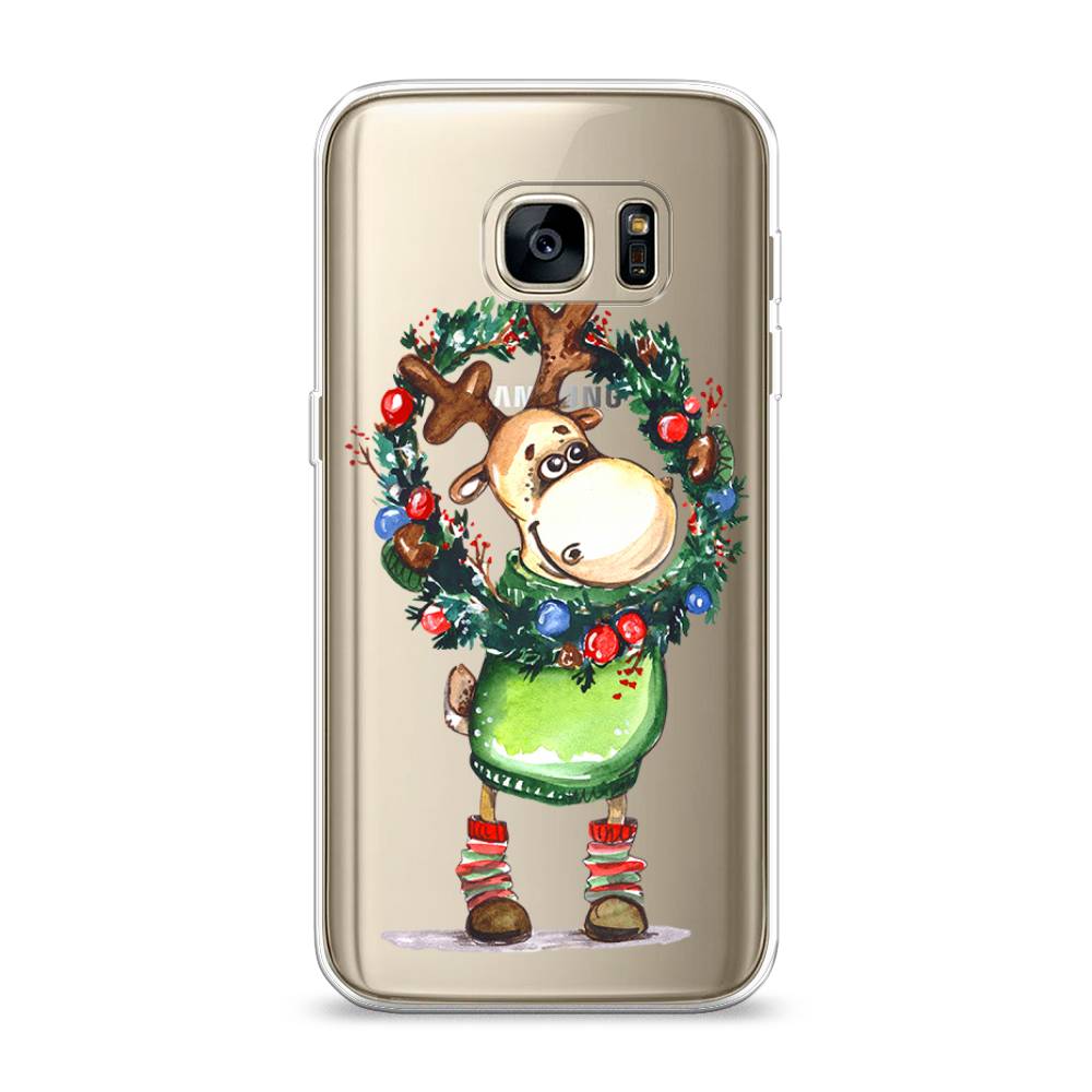 

Чехол на Samsung Galaxy S7 "Олень с новогодним венком", 24550-4