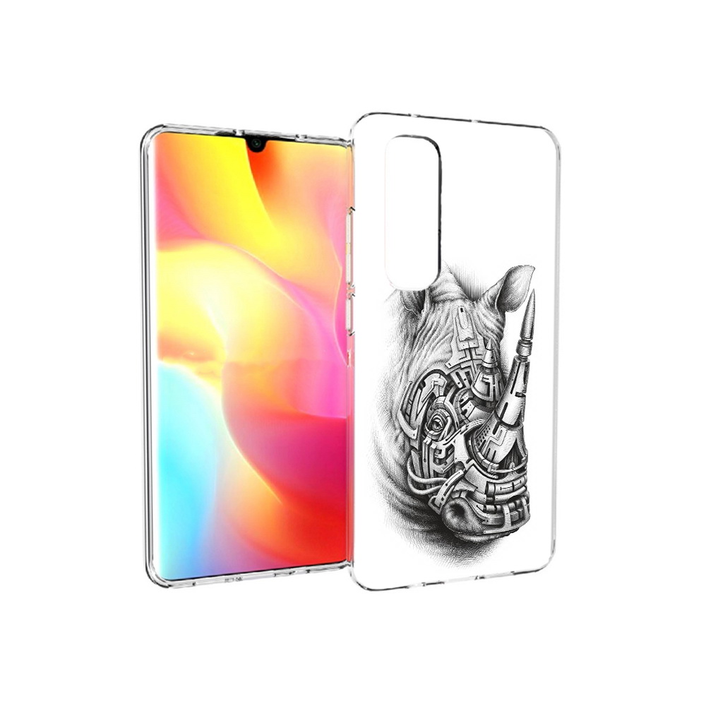 

Чехол MyPads Tocco для Xiaomi Mi Note 10 Lite стальной носорог (PT149714.254.620), Прозрачный, Tocco