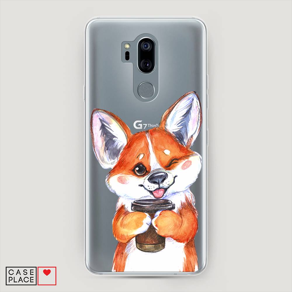 фото Чехол на lg g7 thinq "корги с кофе" case place