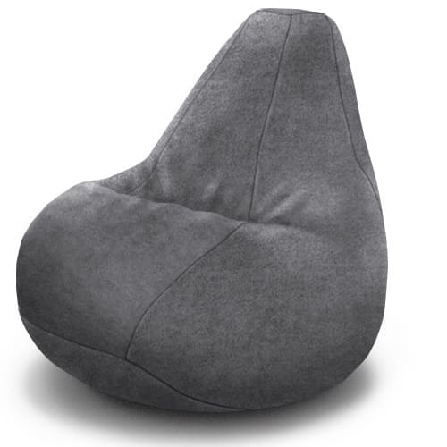 фото Кресло мешок груша xl-компакт велюр темно-серый, happy-puff