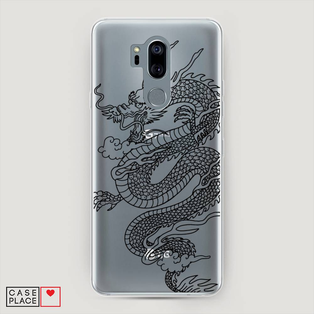 

Чехол на LG G7 ThinQ "Большой китайский дракон", Черный;серый, 83450-1