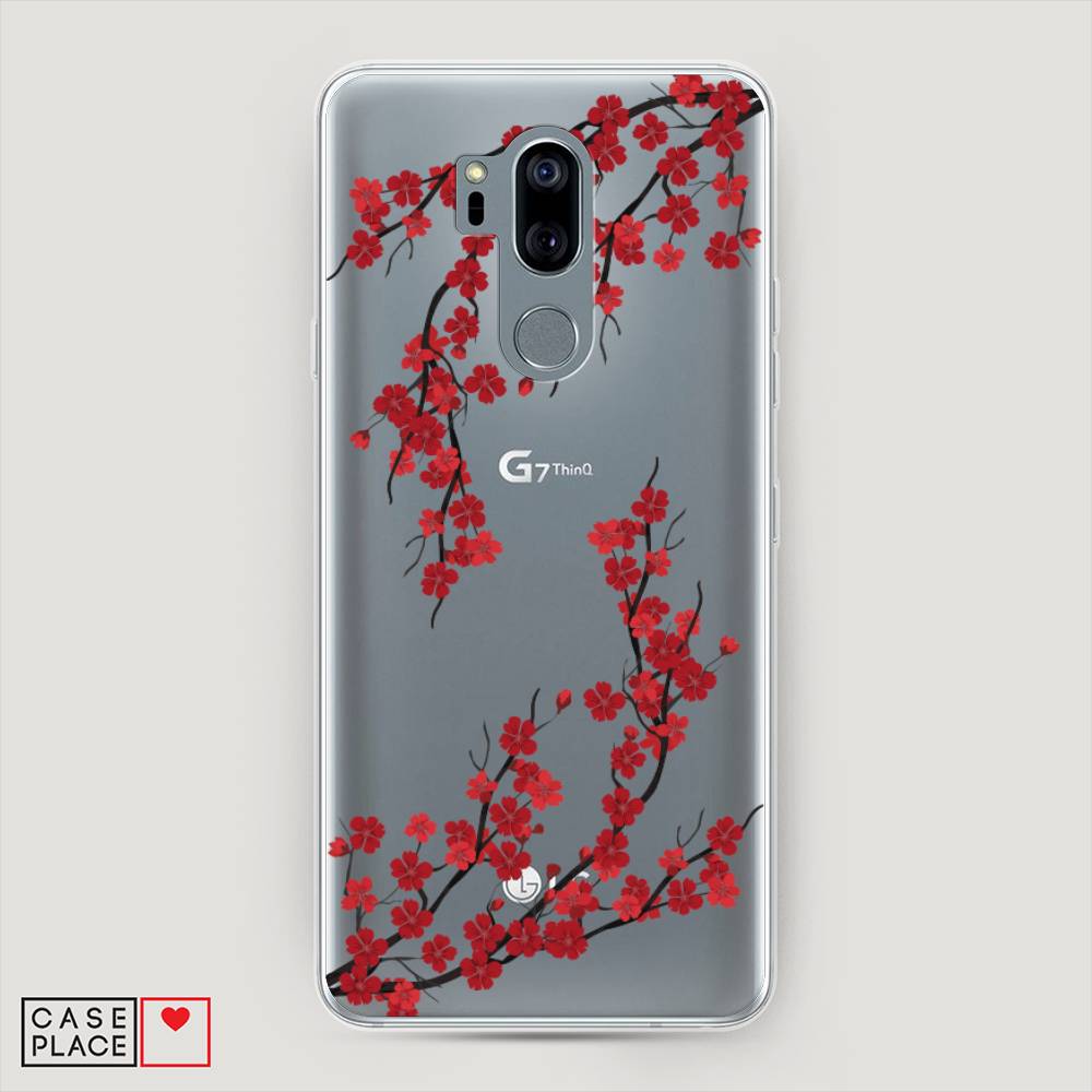 

Чехол на LG G7 ThinQ "Красная сакура", Красный;черный, 83450-2