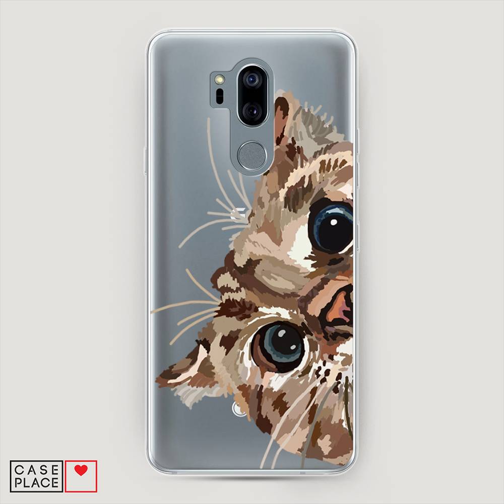 

Чехол на LG G7 ThinQ "Любопытный кот", Коричневый;синий;черный, 83450-1