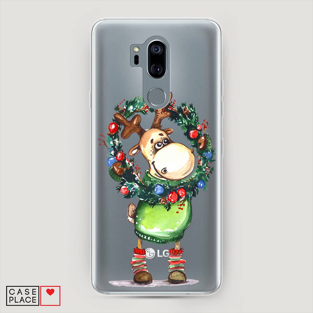 

Чехол на LG G7 ThinQ "Олень с новогодним венком", 83450-4