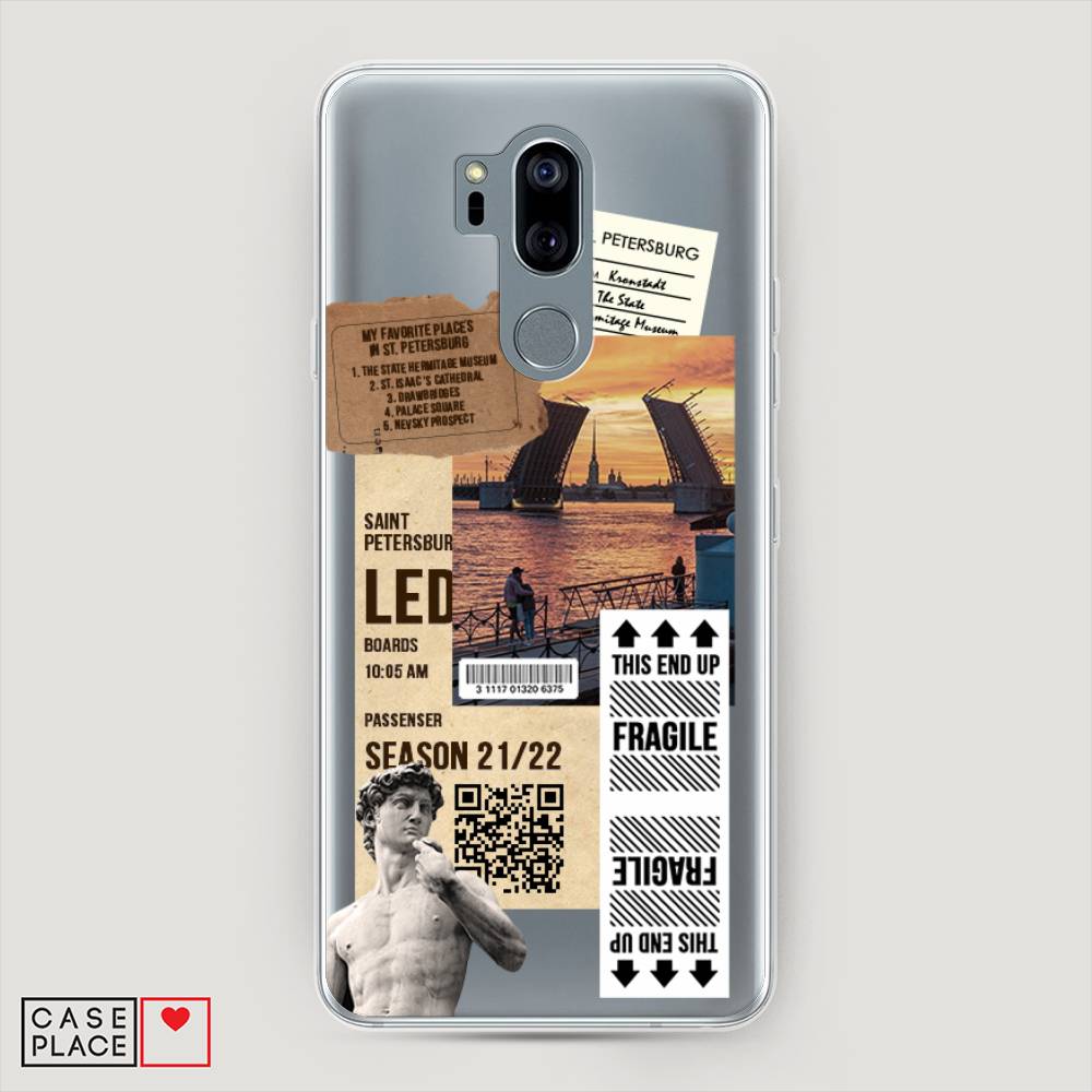 

Чехол на LG G7 ThinQ "Санкт-Петербург коллаж", Коричневый;бежевый;белый, 83450-6