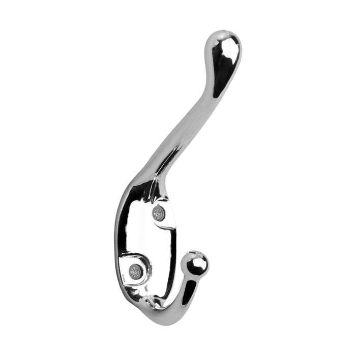

Крючок мебельный Тундра TKD015, двухрожковый, хром, 4 шт, Серый, Tkd015