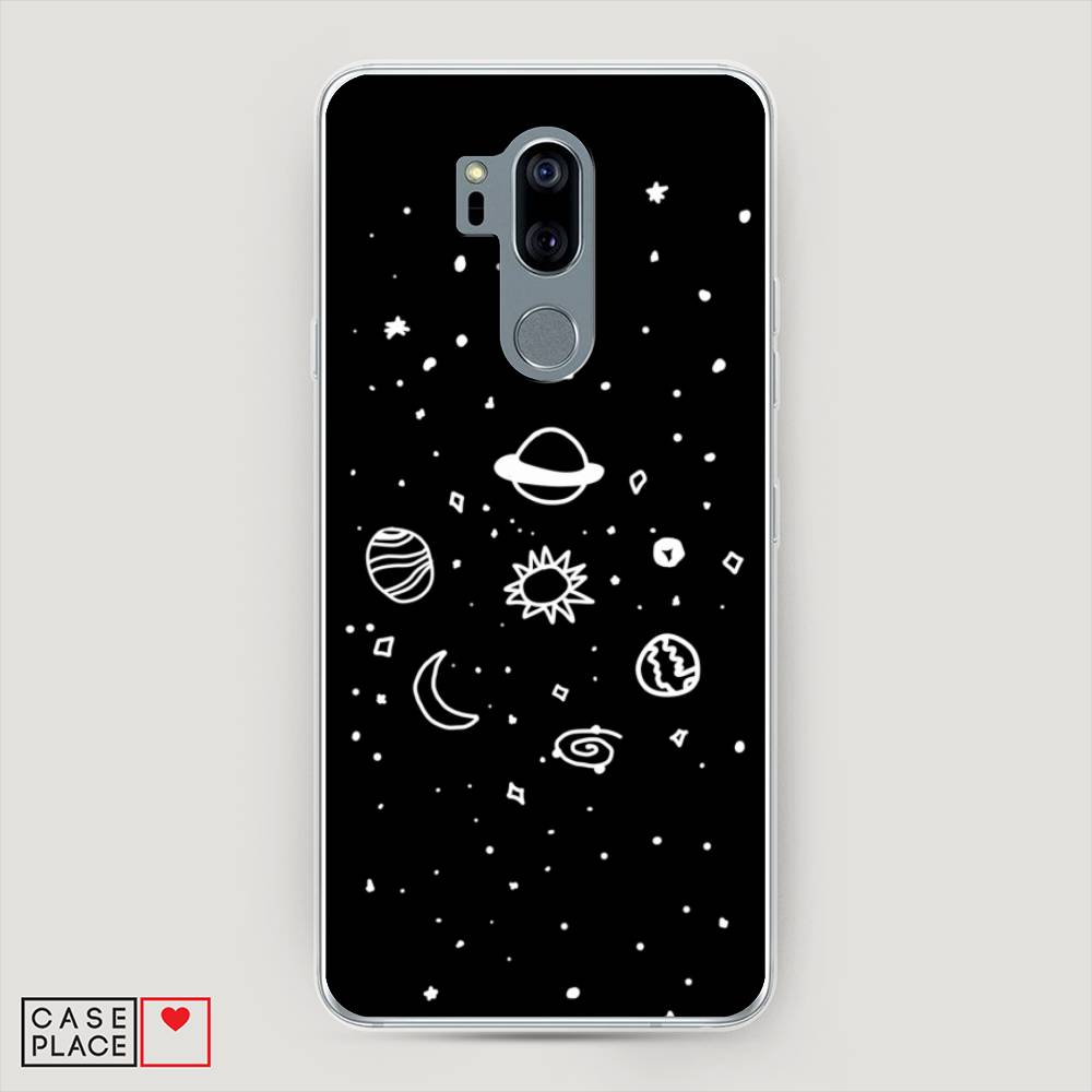 

Чехол на LG G7 ThinQ "Дудл солнечной системы", Бежевый;серый, 83450-2
