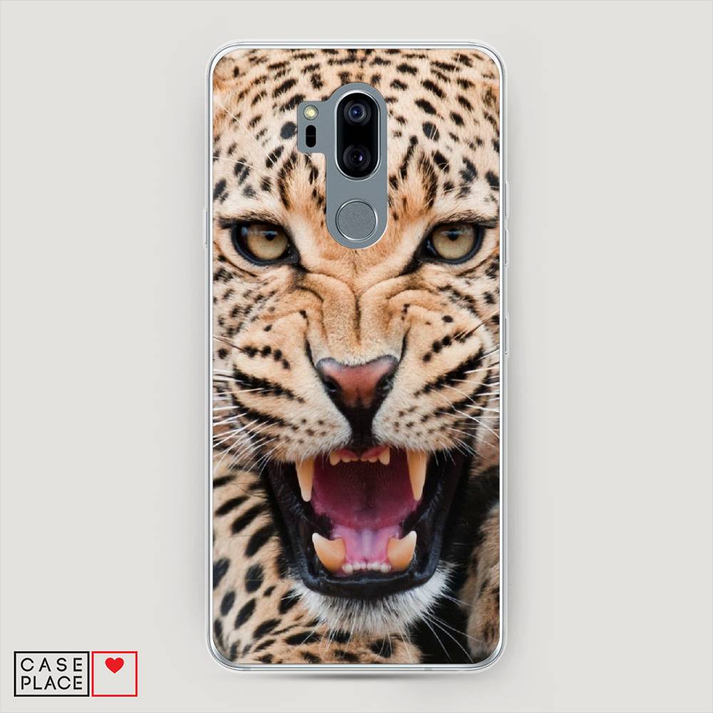 

Чехол на LG G7 ThinQ "Леопард 3d", Бежевый;черный, 83450-6