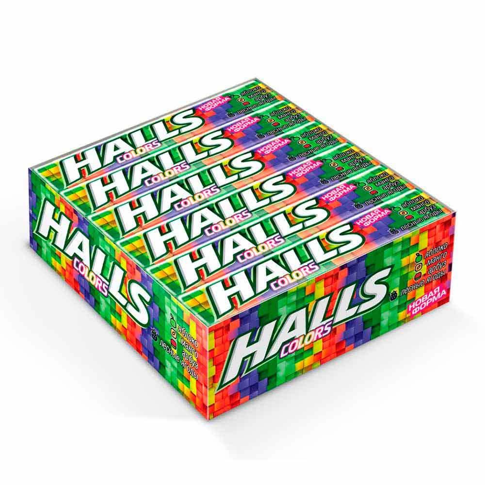 

Карамель леденцовая Halls Colors, яблоко, манго, арбуз, лесные ягоды, 25 г