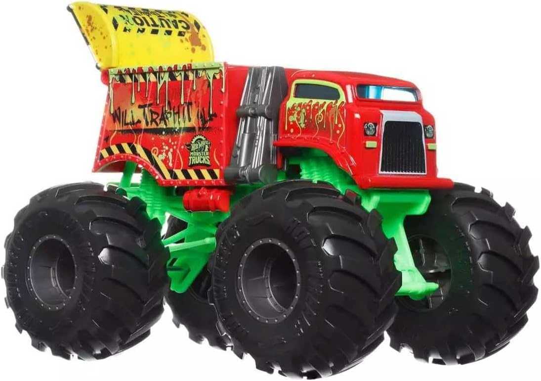 Машинка Hot Wheels Monster Trucks Will Trash It All HTM90 красный,  зеленый