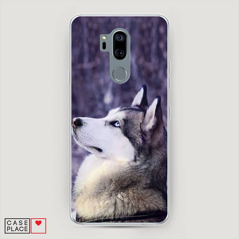 

Чехол на LG G7 ThinQ "Хаски 1", Фиолетовый;белый, 83450-1