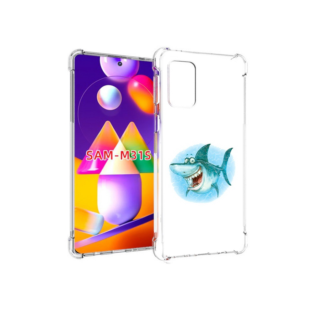 

Чехол MyPads Tocco для Samsung Galaxy M31s веселая акула (PT152186.489.261), Прозрачный, Tocco