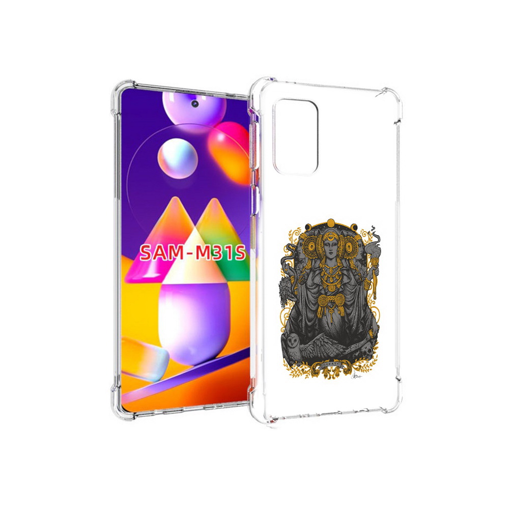

Чехол MyPads Tocco для Samsung Galaxy M31s божество с золотыми элементами, Прозрачный, Tocco