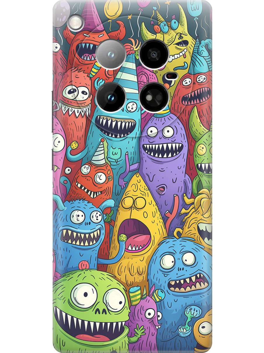 

Силиконовый чехол на Infinix Zero 40 4G с принтом "Веселые монстрики", Прозрачный;голубой;зеленый;черный, 786722372
