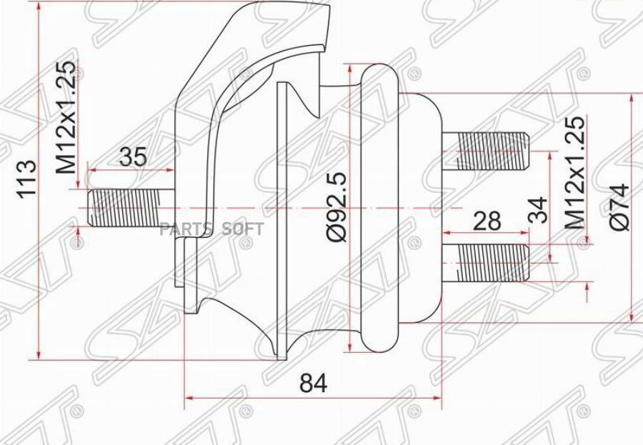 

Sat Подушка Двигателя Fr Toyota Mark2,Verossa 1Gfe 00-