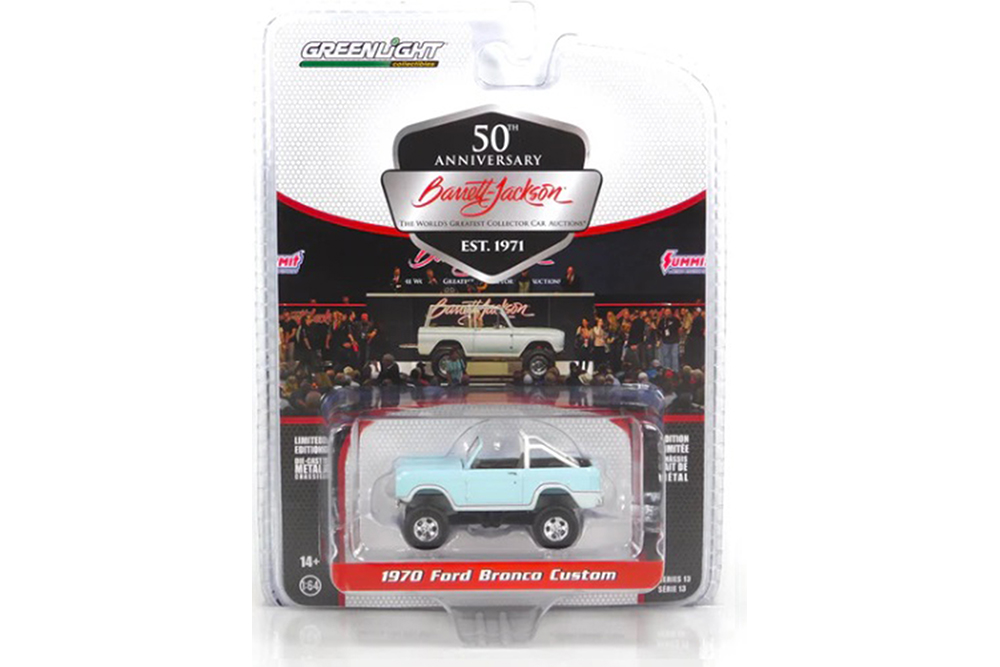 Модель коллекционная GREENLIGHT Ford bronco custom (lot #1340.1) 1970 sea foam green