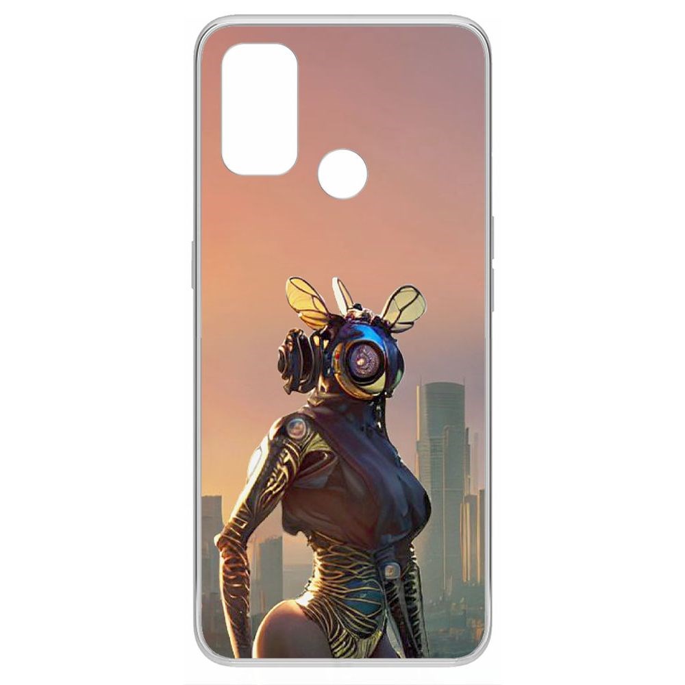 

Чехол-накладка Krutoff Clear Case Женщина-киберпчела для Oppo A53 (2020)