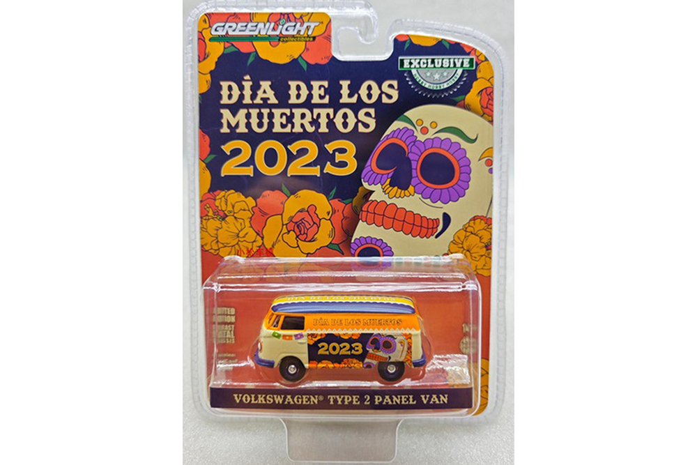 

Модель коллекционная GREENLIGHT Vw volkswagen T1 van "dia de los muertos 2023", Разноцветный