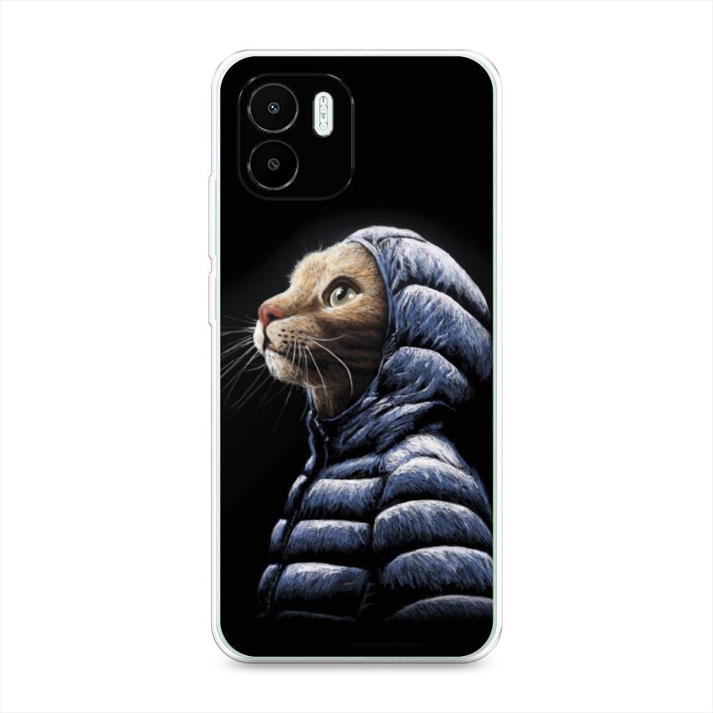 

Чехол Awog на Redmi A1 / Редми A1 "Кот в капюшоне", Черный;бежевый;синий
