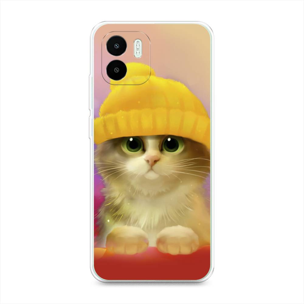 

Чехол Awog на Redmi A1 / Редми A1 "Котенок в желтой шапке", Желтый