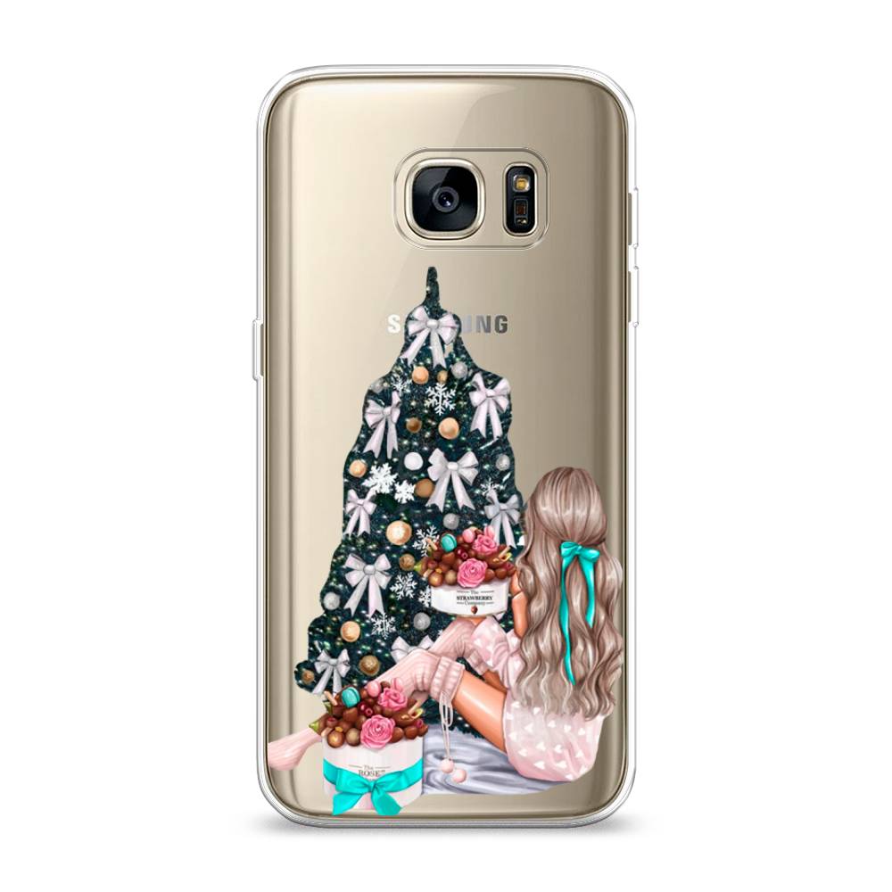 

Чехол на Samsung Galaxy S7 "New Year", Зеленый;бежевый;голубой, 24550-5