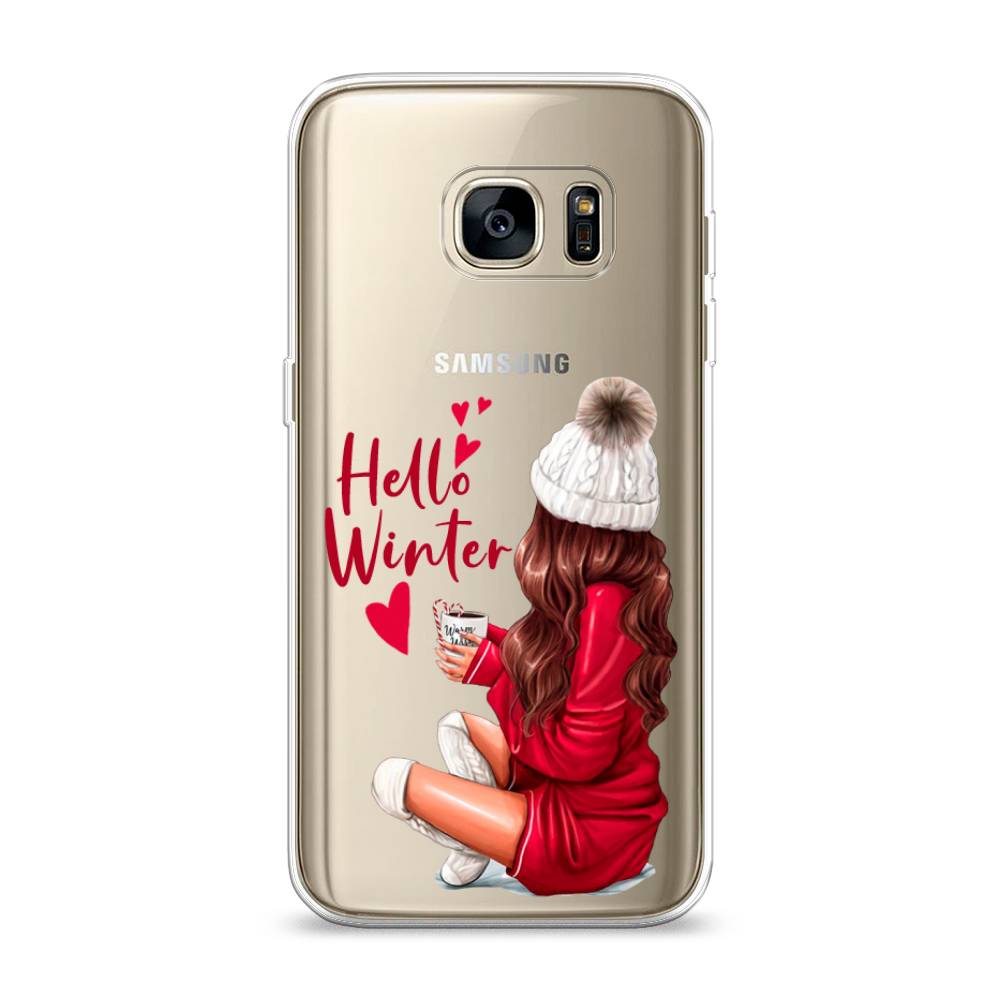 

Чехол на Samsung Galaxy S7 "Hello winter", Красный;белый;коричневый, 24550-5
