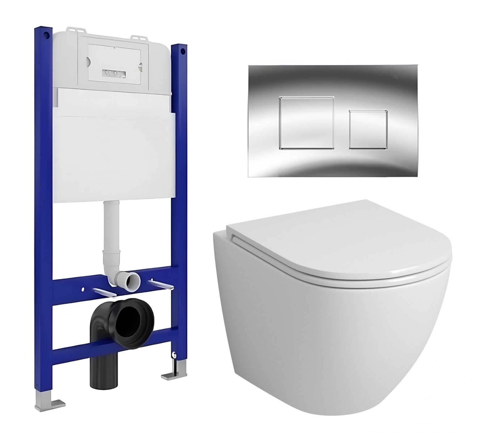 Комплект инсталляция Enio Tecnico подвесной унитаз Grossman кнопка хром 36592₽