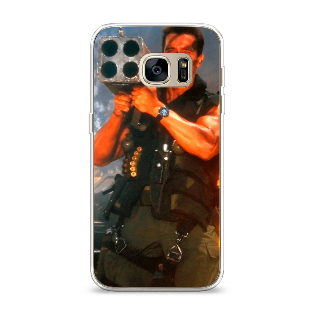 

Чехол на Samsung Galaxy S7 "Арнольд Шварцнеггер с базукой", Голубой;коричневый, 24550-6