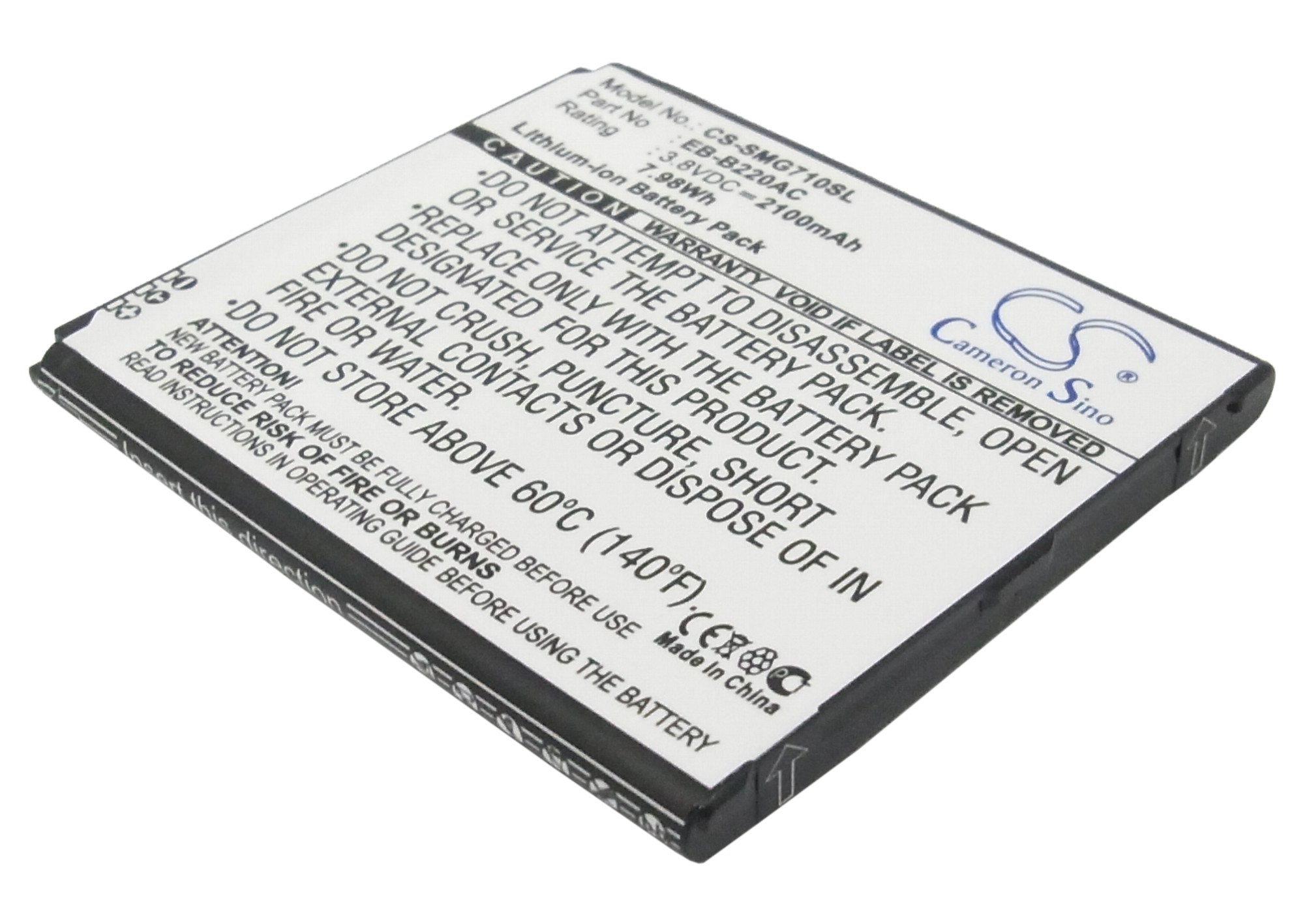 

Аккумулятор CS-SMG710SL EB-B220AC для Samsung Galaxy Grand 2 4G 3.8V/2100mAh/7.98Wh, CS-SMG710SL