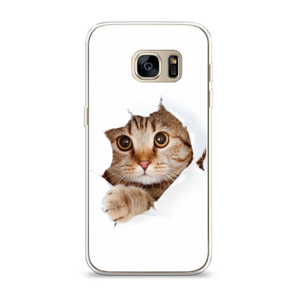 

Чехол на Samsung Galaxy S7 "Кот и бумага", Белый;коричневый, 24550-1