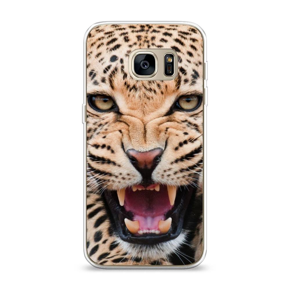 

Чехол на Samsung Galaxy S7 "Леопард 3d", Бежевый;черный, 24550-6