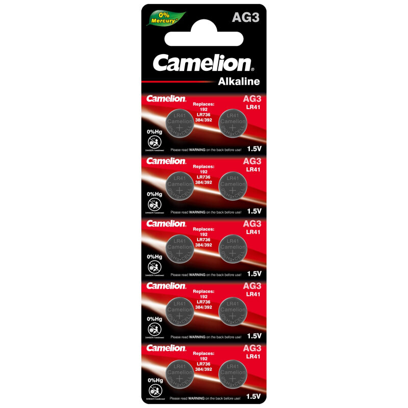 фото Батарейки camelion g 3 bl-10 mercury free 392a/lr41/192 д/часов 10шт/уп