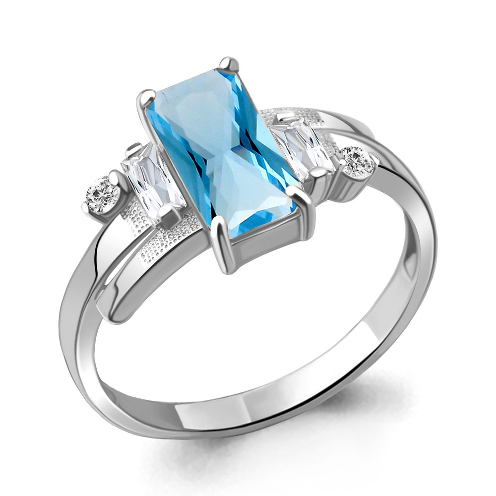 

Кольцо из серебра с фианитом Aquamarine Aquamarine 6726892А_925_р р. 17,5, 6726892А_925_р