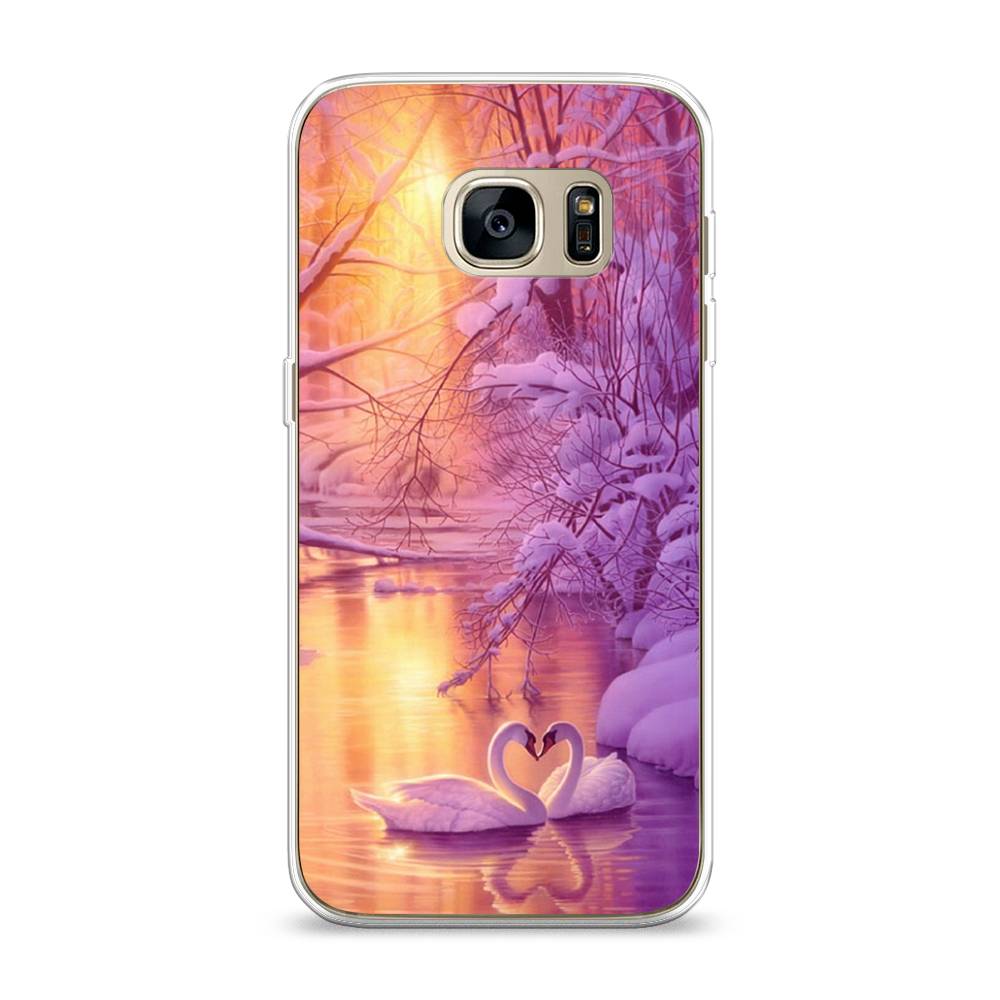

Чехол на Samsung Galaxy S7 "Зима 1", Фиолетовый;желтый, 24550-2