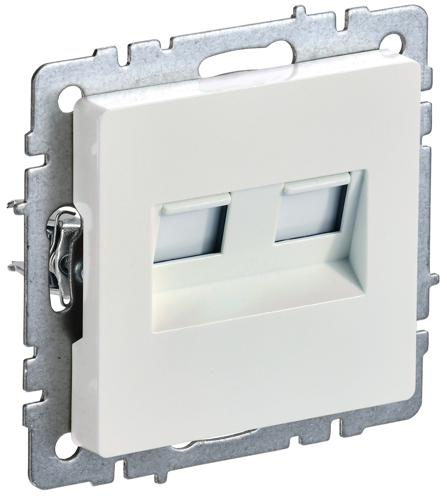 

BRITE Розетка компьютерная двойная кат.5E RJ45 РК10-2-БрЖ жемчуг IEK, Белый