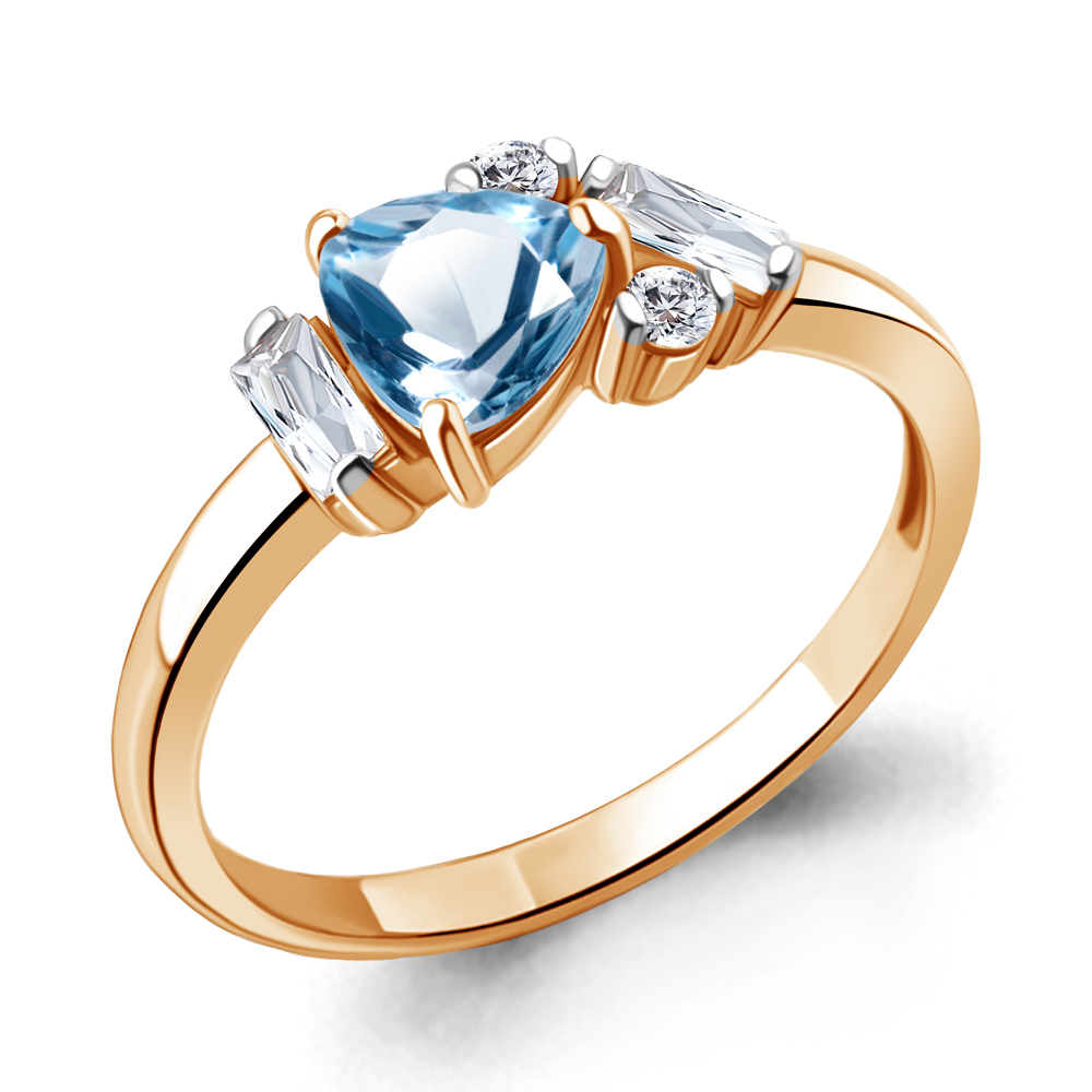 

Кольцо из серебра с топазом\фианитом Aquamarine Aquamarine 6726605А_925_з р. 19,5, 6726605А_925_з