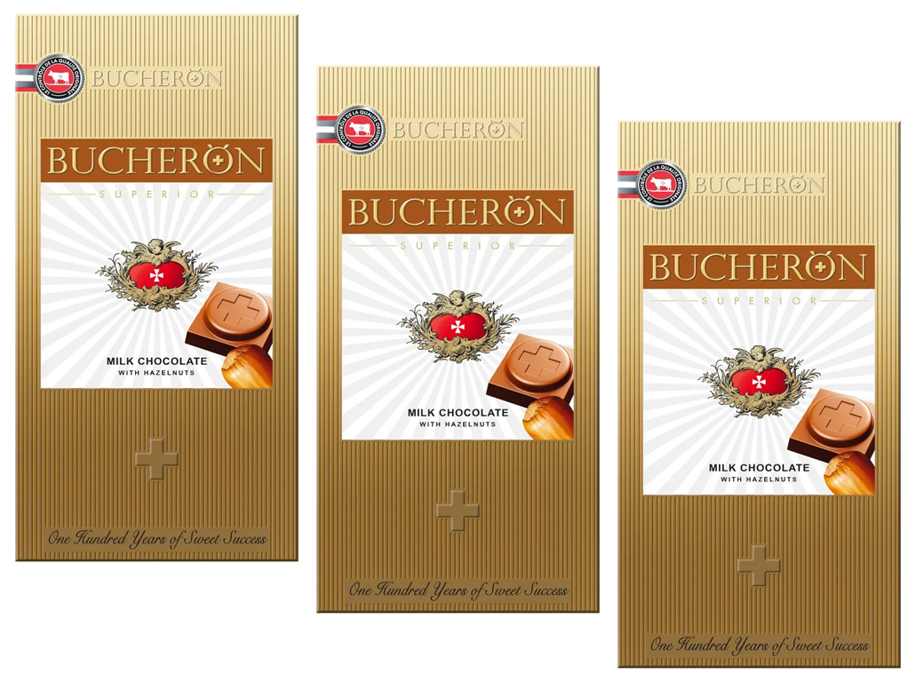 

Молочный шоколад Bucheron Superior с фундуком, 3 шт по 100 г, SUPERIOR