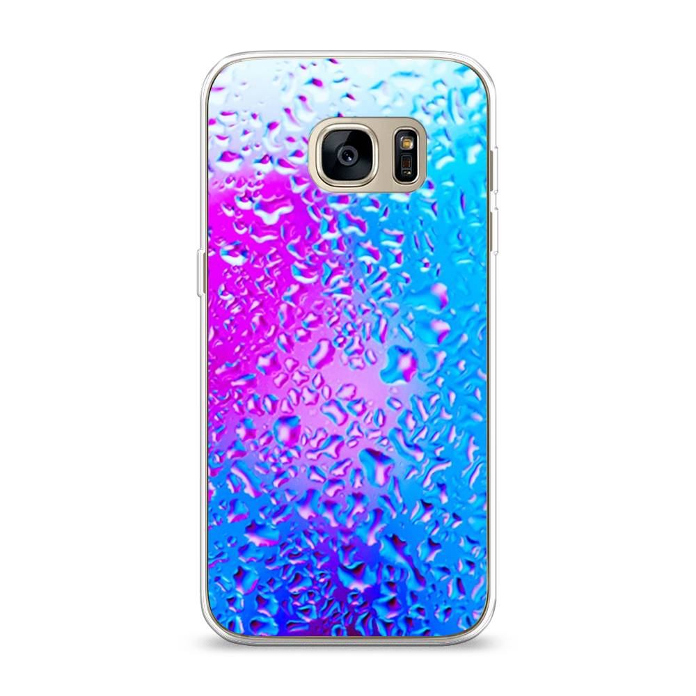

Чехол на Samsung Galaxy S7 "Капли на стекле", Голубой;розовый, 24550-3