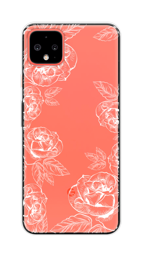 

Чехол на Google Pixel 4 XL "Розы графика", Черный;серый, 270550-2