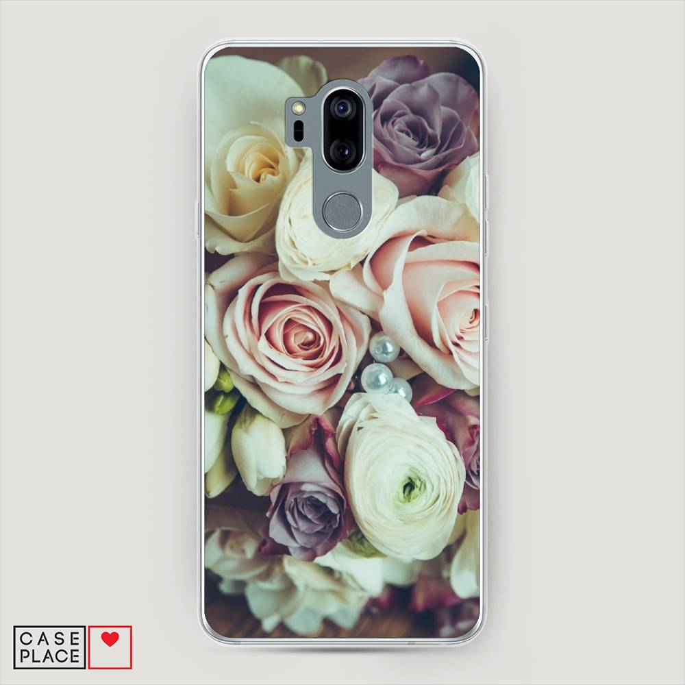 

Чехол на LG G7 ThinQ "Свадебный букет", Белый;фиолетовый, 83450-2