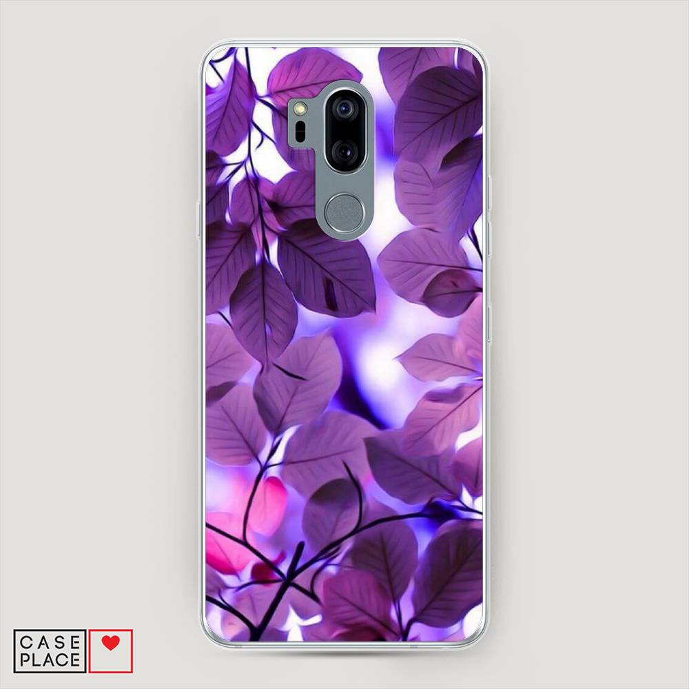 

Чехол на LG G7 ThinQ "Сиреневые листики", Фиолетовый;голубой, 83450-2