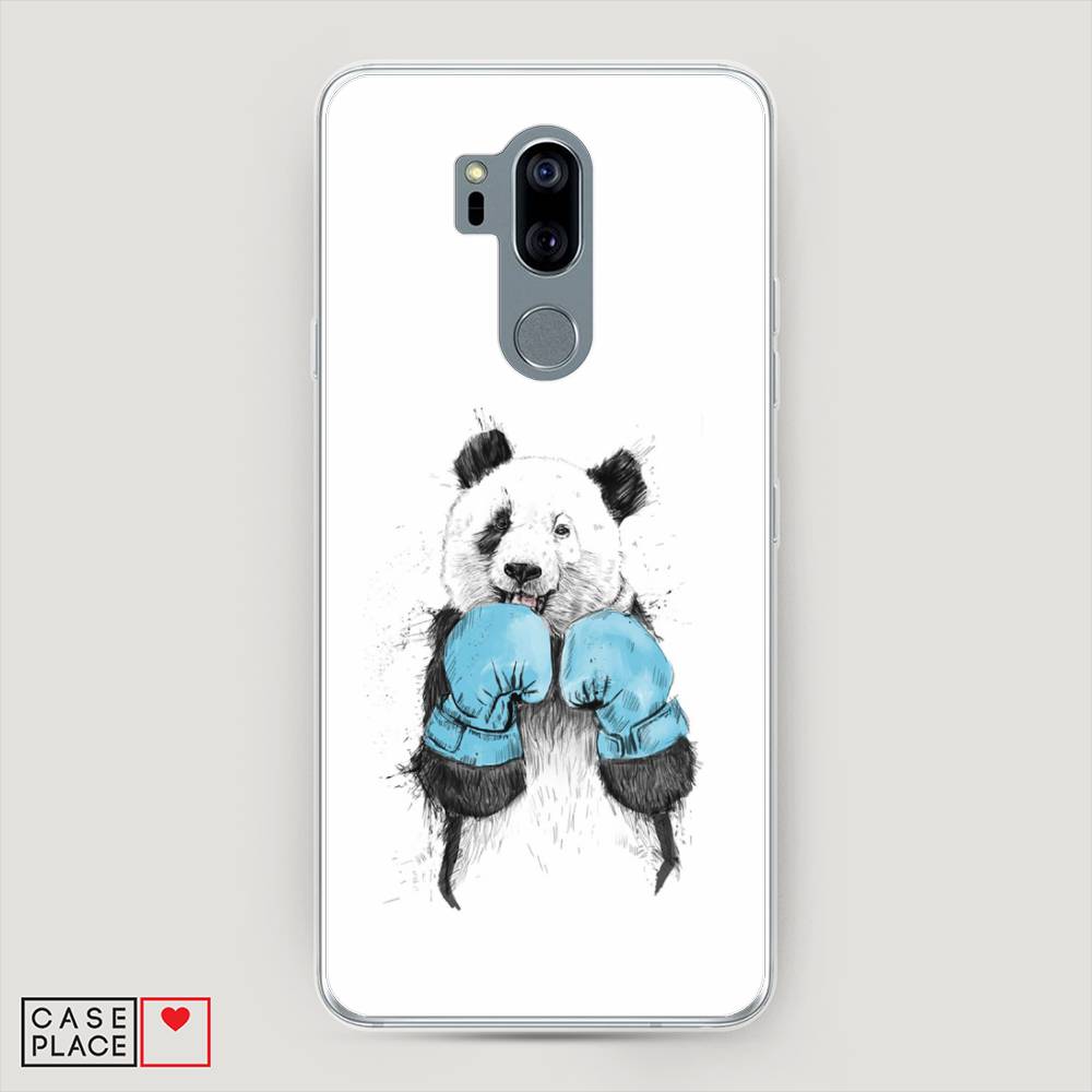 

Чехол на LG G7 ThinQ "Панда боксер", Голубой;белый;серый, 83450-1
