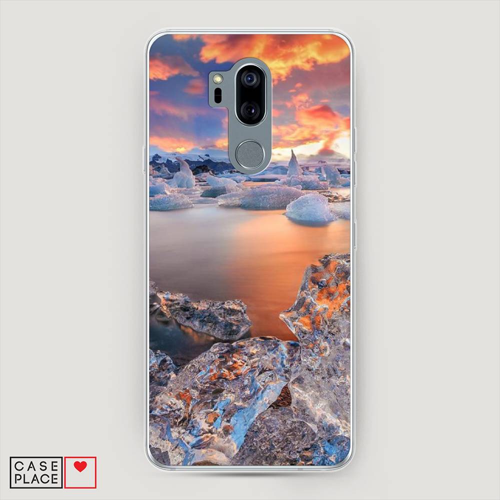 

Чехол на LG G7 ThinQ "Ледники", Синий;оранжевый, 83450-2