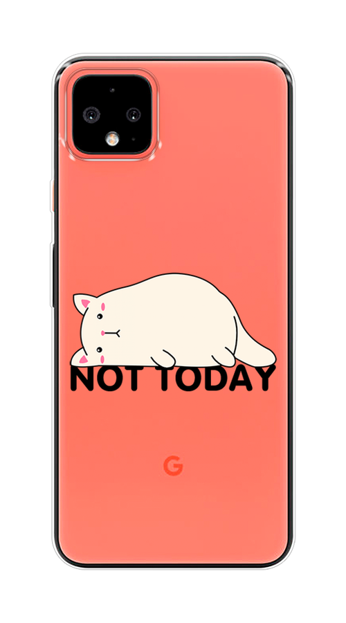 

Чехол на Google Pixel 4 XL "Cat not today", Белый;розовый;черный, 270550-1